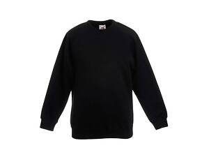 Реглан Fruit of the loom Classic raglan sweat Kids 116 см Черный (62-039-0)