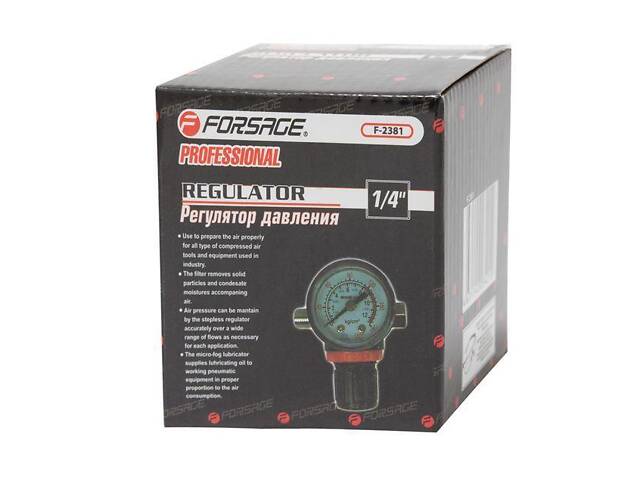 Регулятор тиску повітря з індикатором 1/4''(F)X1/4''(M) (0-12BAR) нижнє розташування регулятору - Фото 2