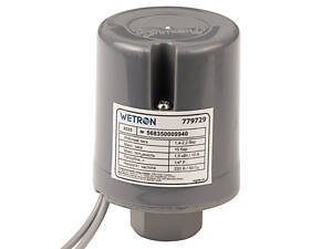 Реле тиску 1.5 кВт 1.4-2.2 бар циліндр (гайка) WETRON (779729)