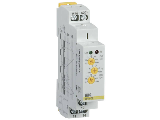 Реле підвищеної напруги 1ф 10А DC 12В [ORV-02-DC12] ORV УЕК - Фото 1