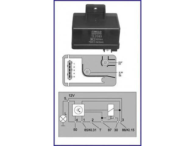 Реле свечей накаливания для моделей: CITROËN (JUMPER, XANTIA,ZX,C15,JUMPY,BERLINGO,BERLINGO,JUMPER,ZX,JUMPY), FIAT (SCU