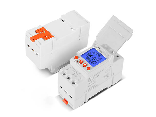 Реле времени Sinotimer TM929BK, 24 часа, на DIN-рейку, LCD, программируемый, сменная батарея, 30А, 85-265V, - Фото 1