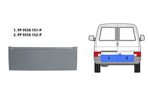 Ремчасть двери VW T4 90-03 (кроме CARAVELLE 96-) задняя левая высота 24 см (FPS). FP9558151-P