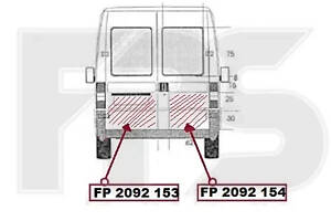 Ремчасть задней двери правая Fiat Ducato, Citroen Jumper, Peugeot Boxer 94-02 - нижняя 43 см,