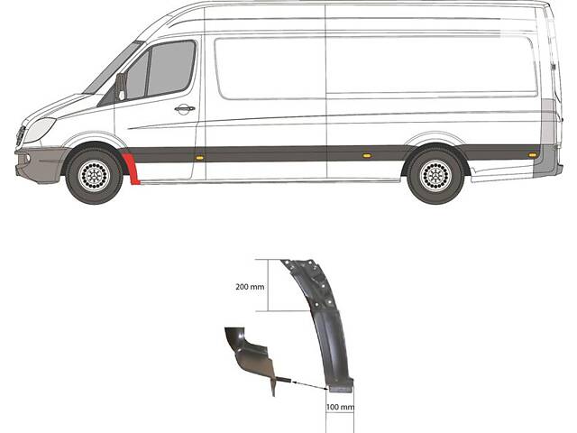 Ремчастина крила VW CRAFTER 30-35 (2E_) / VW CRAFTER 30-50 (2E_) 2006-2018 г.