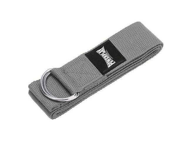Ремінь для йоги PowerPlay PP_4409 183*3.8см. Сірий - Фото 1