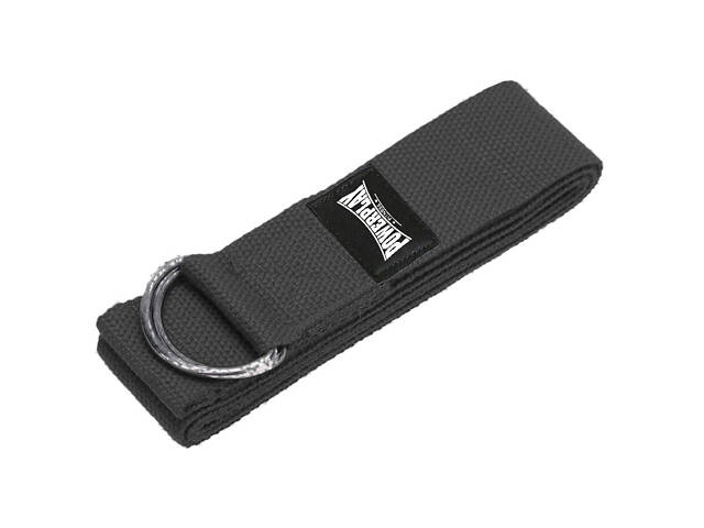 Ремінь для йоги PowerPlay PP_4409 183*3.8см. Чорний - Фото 1