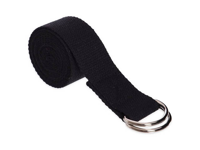 Ремінь для йоги PowerPlay PP_4409 183*3.8см. Чорний - Фото 5