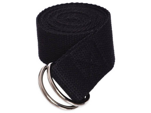 Ремінь для йоги PowerPlay PP_4409 183*3.8см. Чорний - Фото 6