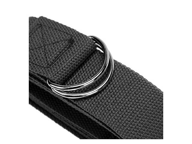 Ремінь для йоги PowerPlay PP_4409 183*3.8см. Чорний - Фото 7