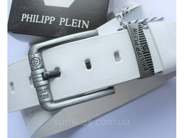 Ремень Philipp Plein для джинсов белый - Фото 2