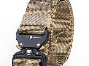 Ремінь тактичний військовий Assault Belt з пряжкою Кобра койот