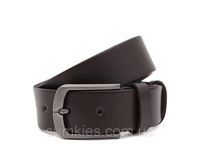 Ремінь з натуральної шкіри чоловічий 115×3.5 / пояс для брюків, коричневий - Фото 1