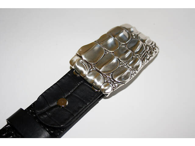 Ремень мужской пряжка Крокодил - элитный премиум ремень - Spartans - Фото 4