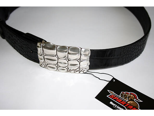 Ремень мужской пряжка Крокодил - элитный премиум ремень - Spartans - Фото 9