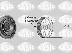 Ременный шкив, коленчатый вал SASIC 2150022 на PEUGEOT 206 Наклонная задняя часть (2A/C)