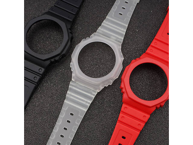 Ремінець + безель (рант) для Casio G-Shock GA-2100 Black SI - Фото 3