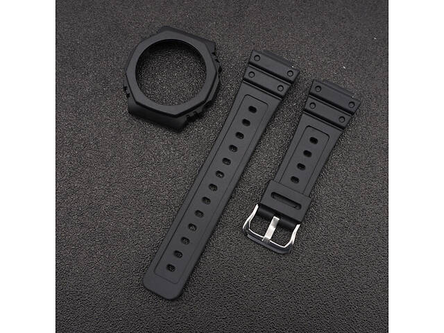 Ремінець + безель (рант) для Casio G-Shock GA-2100 Black SI - Фото 2