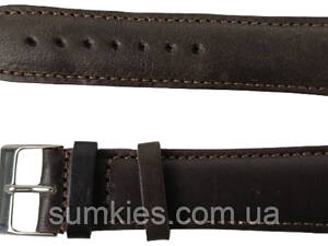 Ремінець, браслет для годинника зі шкіри Mykhail Ikhtyar Ш22 мм темно-коричневий