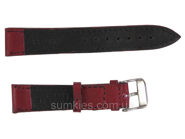Ремінець для годинника зі шкіри Mykhail Ikhtyar Ш20 мм бордовий - Фото 2