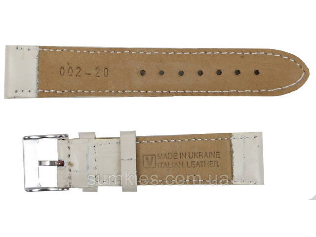 Ремінець для годинника зі шкіри Mykhail Ikhtyar Ш20 мм бежевий - Фото 2