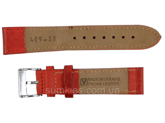 Ремінець для годинника зі шкіри Mykhail Ikhtyar Ш20 мм теракотовий - Фото 2