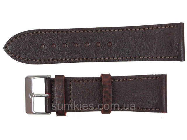 Ремінець для годинника зі шкіри Mykhail Ikhtyar Ш24 мм темно-коричневий - Фото 1