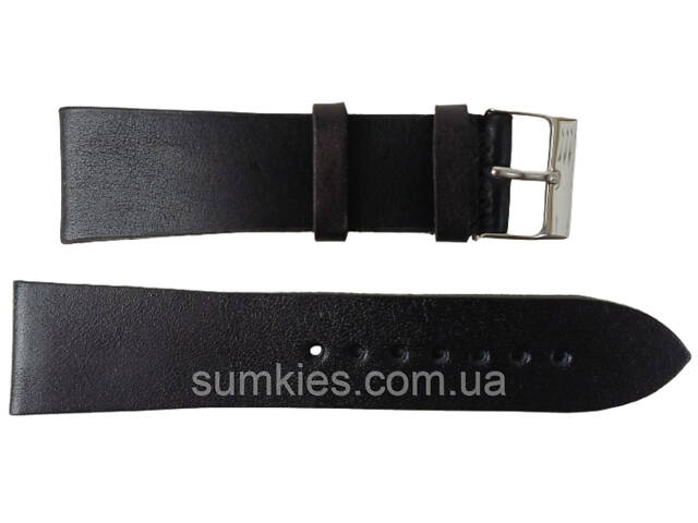 Ремінець для годинника зі шкіри Mykhail Ikhtyar ширина 22 мм чорний - Фото 1