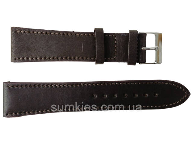 Ремінець для годинника з натуральної шкіри Mykhail Ikhtyar Ш22 мм темно-коричневий - Фото 1