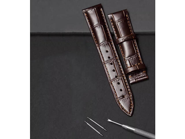 Ремінець коричневий DeLuxe кліпсовий розмір 22 - Фото 4