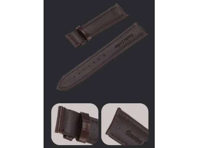 Ремінець коричневий DeLuxe кліпсовий розмір 22 - Фото 2