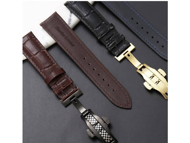 Ремінець коричневий DeLuxe кліпсовий розмір 22 - Фото 5