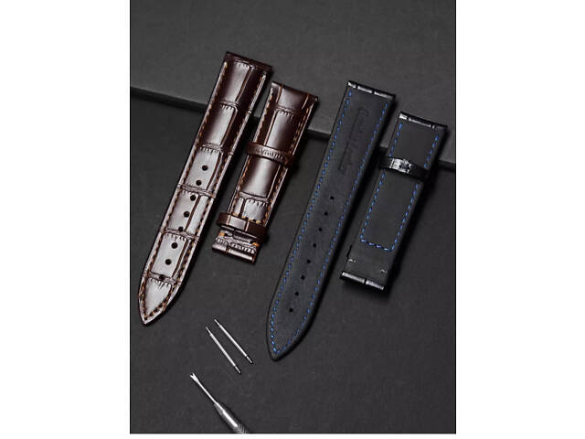 Ремінець коричневий DeLuxe кліпсовий розмір 22 - Фото 6