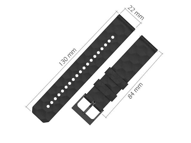 Ремінець Primolux Dimond силіконовий для годинника Huawei Watch GT / GT 2 Pro / GT 2 46 mm - Black - Фото 5