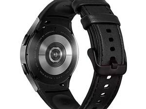 Ремешок Primolux Leather Silicone для часов Samsung Galaxy Watch 4 Classic 46mm SM-R890 / SM-R895 - Black