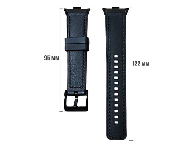 Ремінець Primolux Leather Silicone для смарт-годинника Xiaomi Redmi Watch 5 / Xiaomi Smart Band 9 Pro - Black - Фото 6