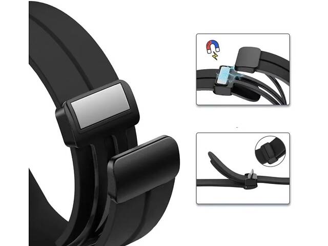 Ремінець Primolux Magnetic Silicone для годинника Xiaomi Redmi Watch 5 / Xiaomi Smart Band 9 Pro - Black - Фото 4