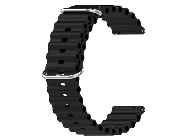 Ремінець силіконовий Primolux Ocean для годинника Huawei Watch GT2 42mm / GT3 42mm - Black - Фото 1