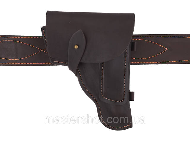 Ремінець страхувальний пістолетний, тренчик,страховувальний шнур (шкіра, коричневий) ms - Фото 4