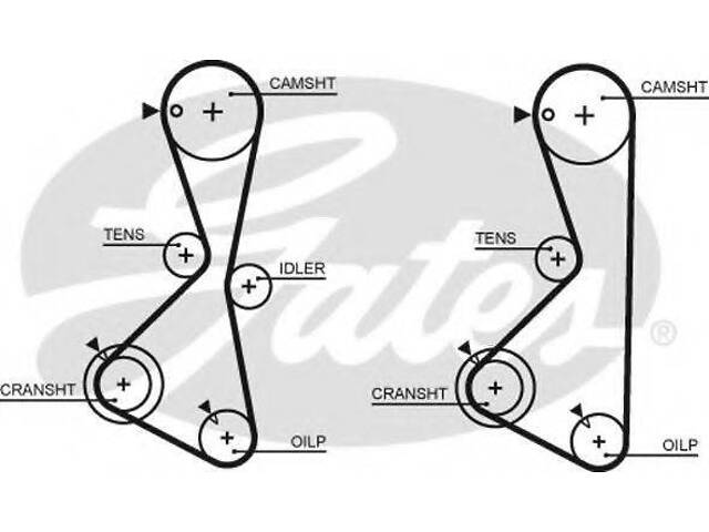 Ремінь газорозподільного механізму GATES 5373XS на MITSUBISHI DELICA фургон (P0_W, P1_W, P0_V, P1_V, P_2V, P2_W) - Фото 1