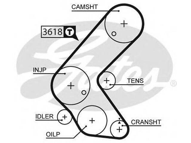 Ремінь газорозподільного механізму GATES 5563XS на OPEL ASTRA J Sports Tourer - Фото 1