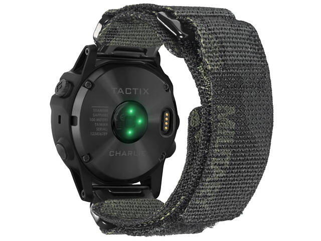 Ремешок для часов Hemsut HGA131 Military nylon strap with Velcro Garmin Camo Black 26 mm - Фото 1