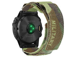 Ремінець для годинника Hemsut HGA131 Military nylon strap with Velcro Garmin Camo Green 26 mm