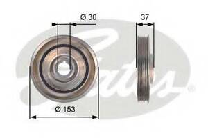Ремінний шків, колінчастий вал GATES TVD1090 на CITROËN C4 II (B7)