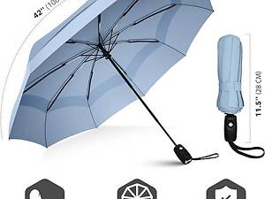 Repel Umbrella Ветрозащитный автоматический дорожный зонт голубой