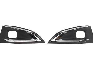 Решетка бампера Peugeot 3008 16-20 черная хром молдинг левая + правая FPS