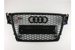 Решетка радиатора Audi A4 2007-2011год Черная (в стиле RS)