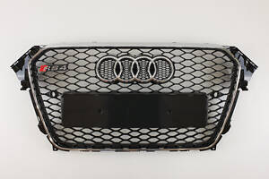 Решетка радиатора Audi A4 2011-2015год Черная с хром рамкой (в стиле RS)