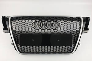 Решетка радиатора Audi A5 2007-2011год Черная с хром рамкой (в стиле RS)