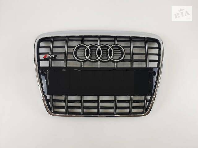 Решетка радиатора Audi A6 2004-2011год Черная с хромом (в стиле S-Line)